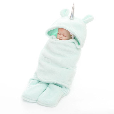 Manta de bebé de unicornio y envoltura tipo swaddle