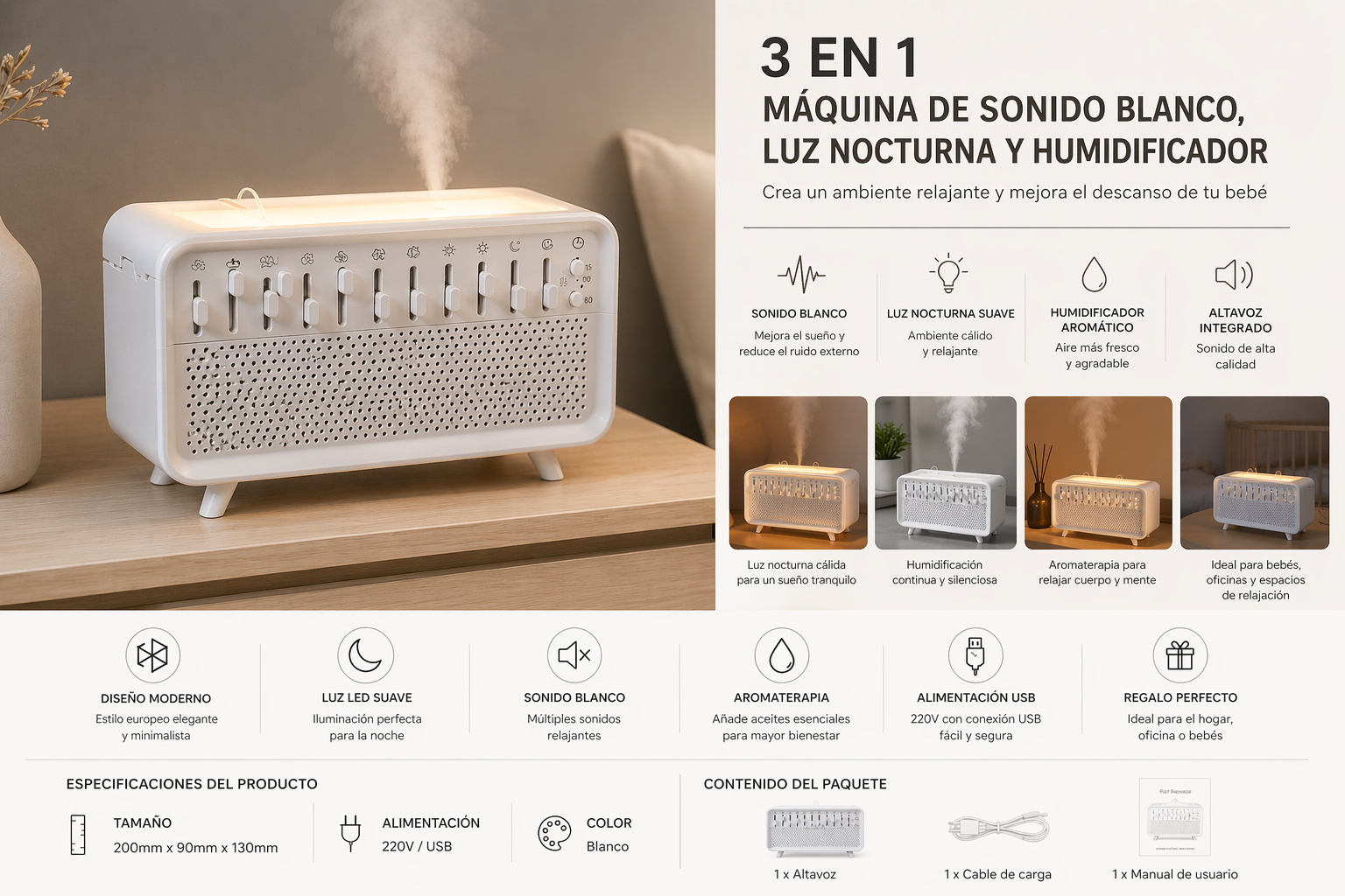 Sonido blanco para dormir mejor