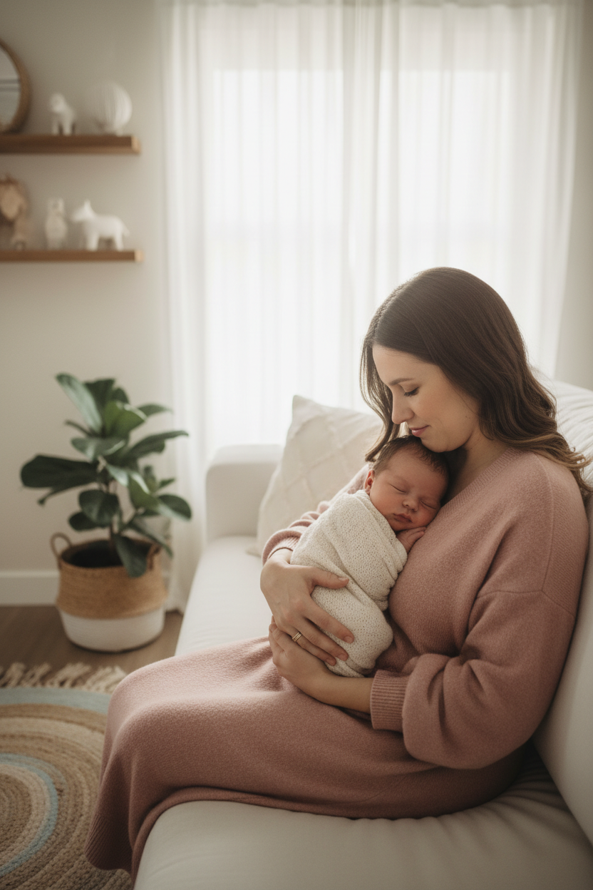Madre con bebé recién nacido